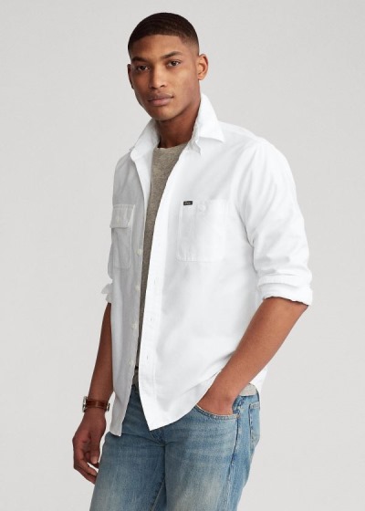 Camisas De Trabajo Polo Ralph Lauren Hombre Blancos - Classic Fit Oxford - JFGKL8623